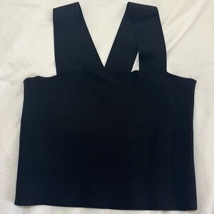 A.L.C. Black Square Neck Crop Top Size M